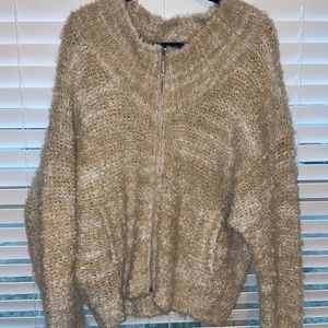 Express faux fur sweater zip up